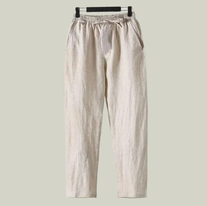 Linen Straight-Leg Trousers