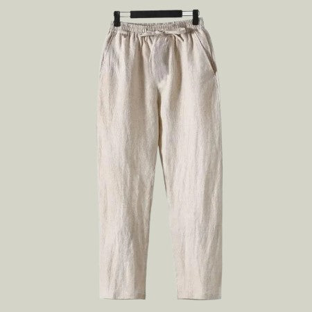 Linen Straight-Leg Trousers